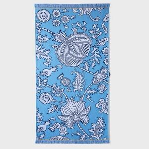 Floral Vines Beach Towel Blue - Roller Rabbit x Target NWT